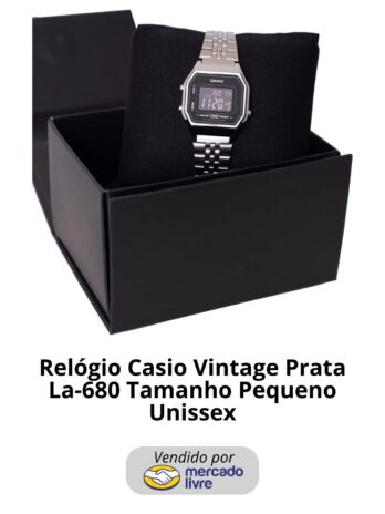 Relógio Casio Vintage Prata La-680 Tamanho Pequeno Unissex