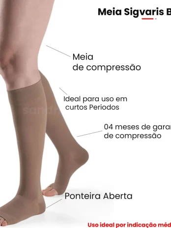 Meia 34 Sigvaris 20-30mmhg Original Basic Média Compressão