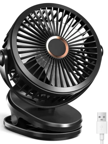 Ventilador Portátil Recarregável com Clipes 360°