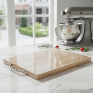 Tábua de Bambu Ecológica 38cm com Alça - Corte Perfeito e Sustentável na Sua Cozinha!