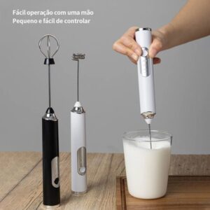 #29 Batedor Misturador Mixer Elétrico para Bebidas Leite Café Clara de Ovo 2 em 1