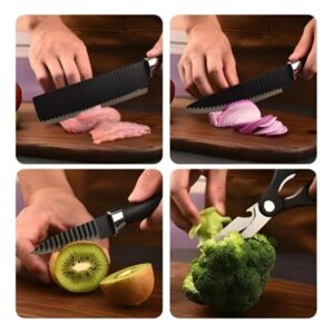 #31 Conjunto de Facas Kit Churrasco Profissional Em Inox 8 Peças Faqueiro Lâminas Afiadas para Cortes
