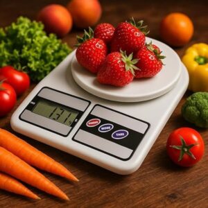 Balança de Cozinha Digital Premium Portátil Base Antiderrapante Visor de Alta Definição Pesagem Precisa Durável