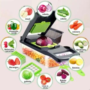 #30 Fatiador de Legumes 16 em 1 Cortador Ralador Picador Multifuncional Cozinha com Lâminas Inox